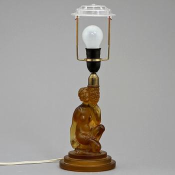 BORDSLAMPA, glas, 1900-talets andra kvartal.