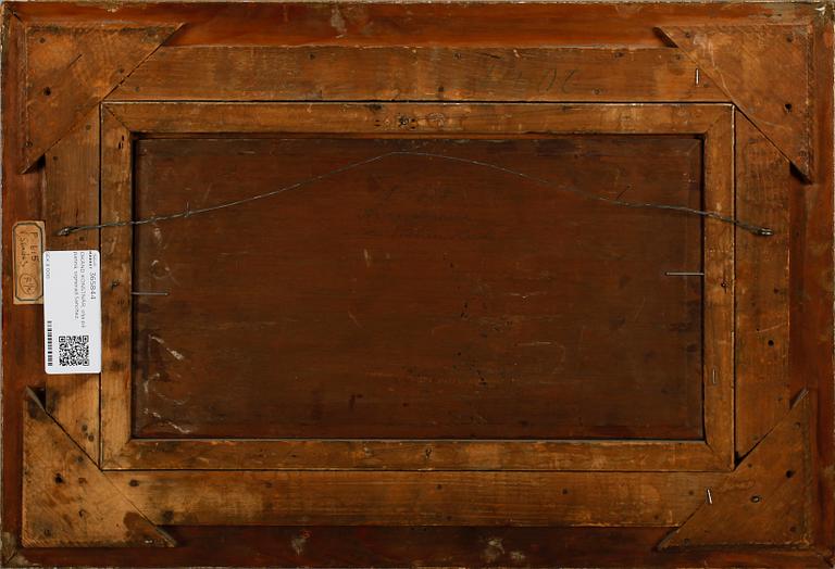 OKÄND KONSTNÄR, olja på pannå, signerad Sanchez.