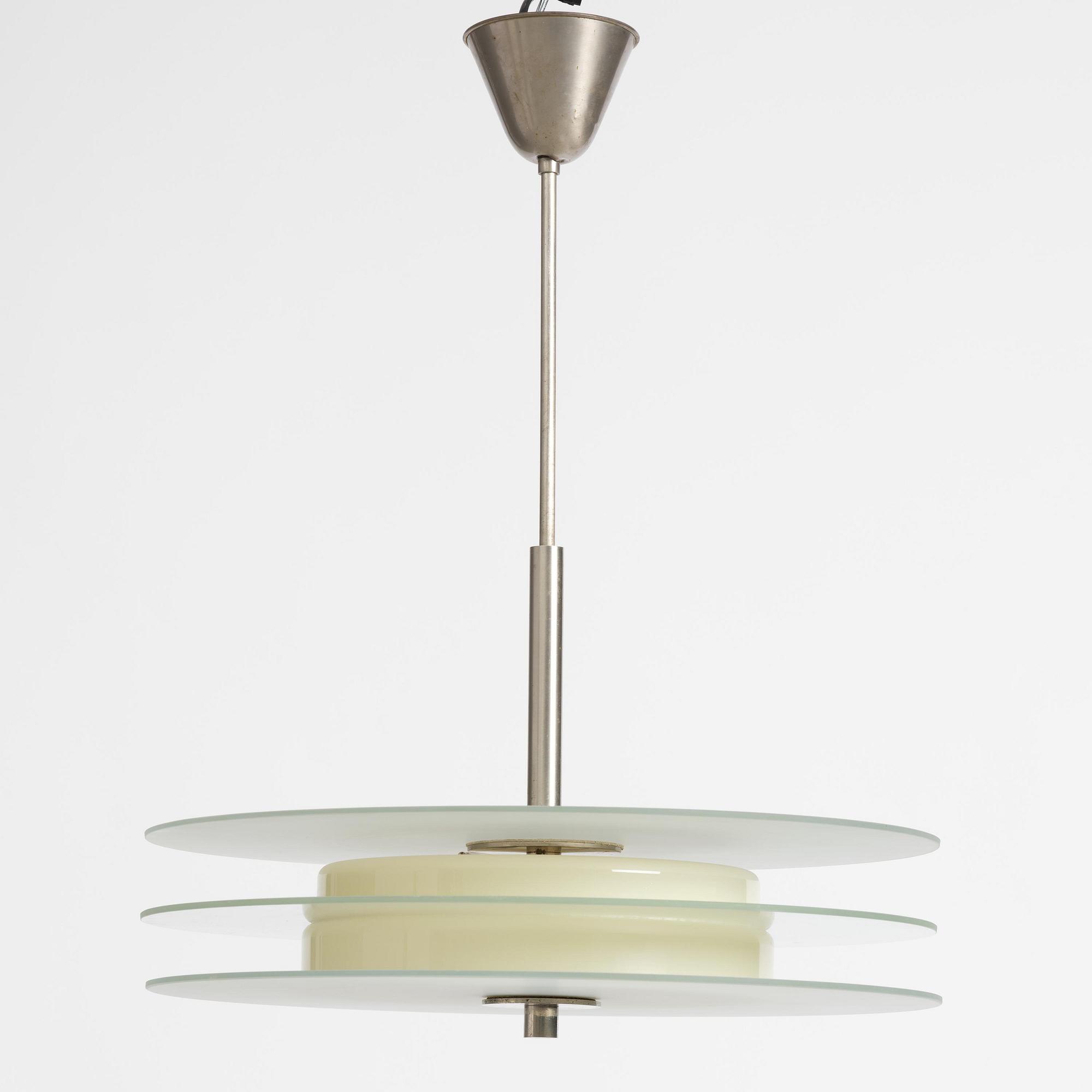 Harald Notini, a ceiling lamp model 10307, Arvid Böhlmarks Lampfabrik, Stockholm, 1930s.