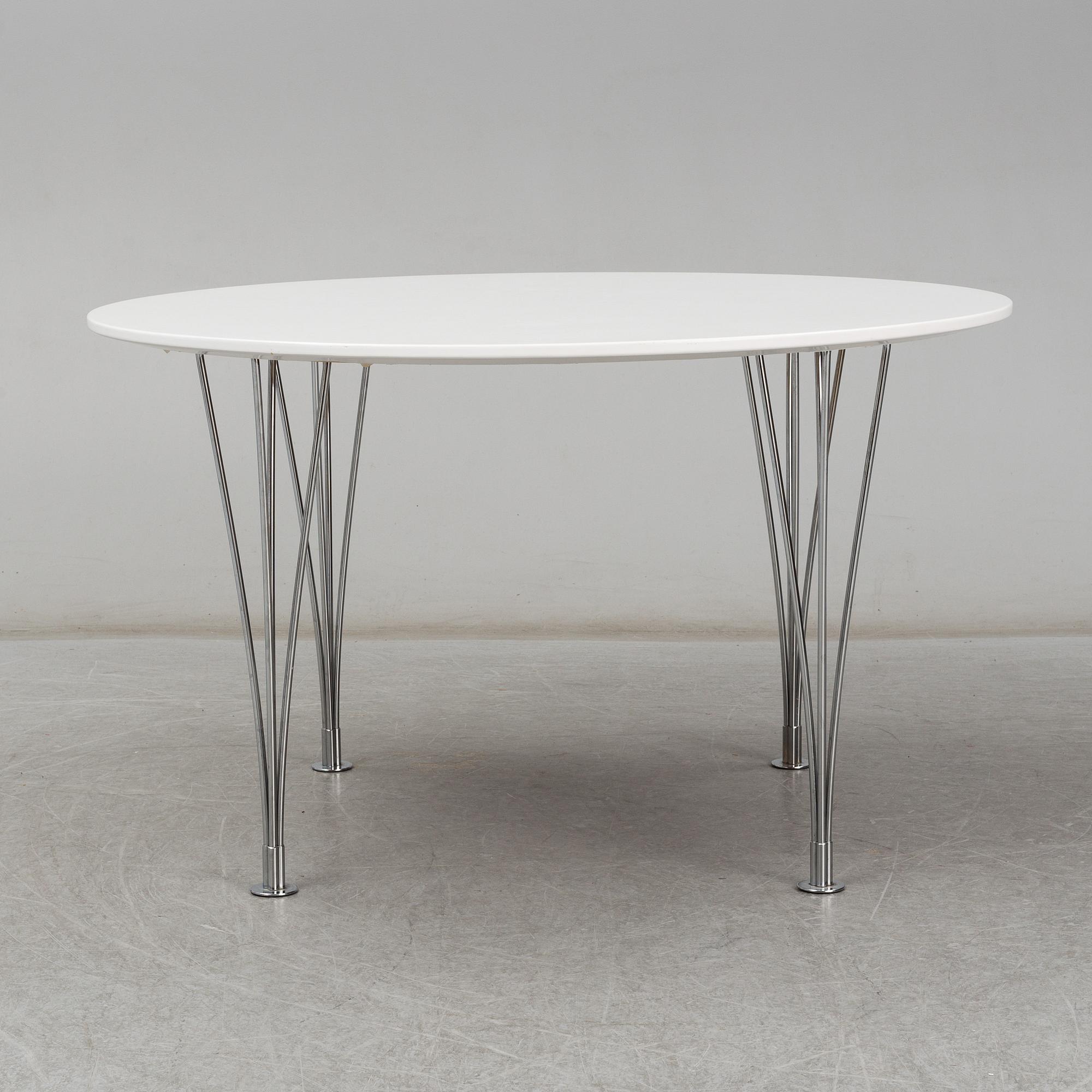 BRUNO MATHSSON & PIET HEIN, table, "Supercirkel", Mathsson International, Värnamo on license from Fritz Hansen, Denmark.