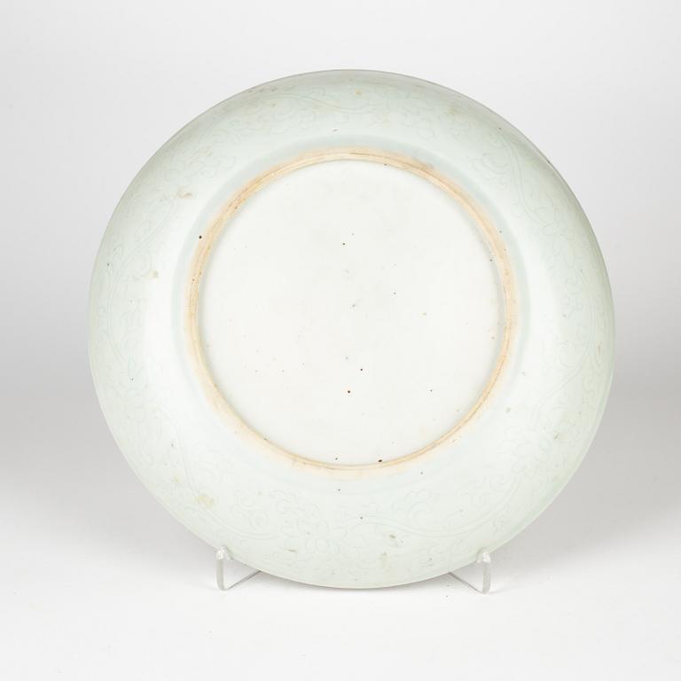 A white glazed dish for the South East Asian market, 18th Century.