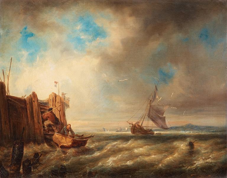 ANDREAS ACHENBACH, olja på duk, signerad A Achenbach, otydligt daterad -55.