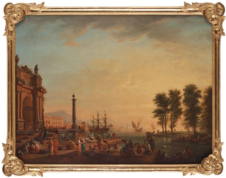 Joseph Vernet Circle of, Harbour scene.