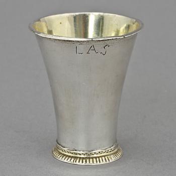 BÄGARE, silver, Olof Fernlöf, Göteborg, 1762. Vikt 35 g.