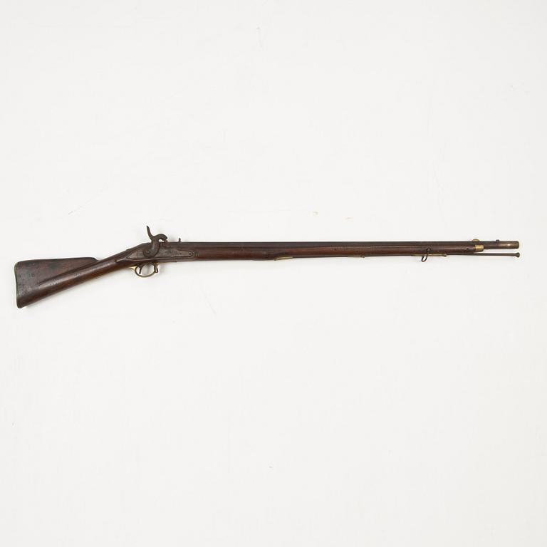 A 18th Century Swedish-British converted percussion gun.