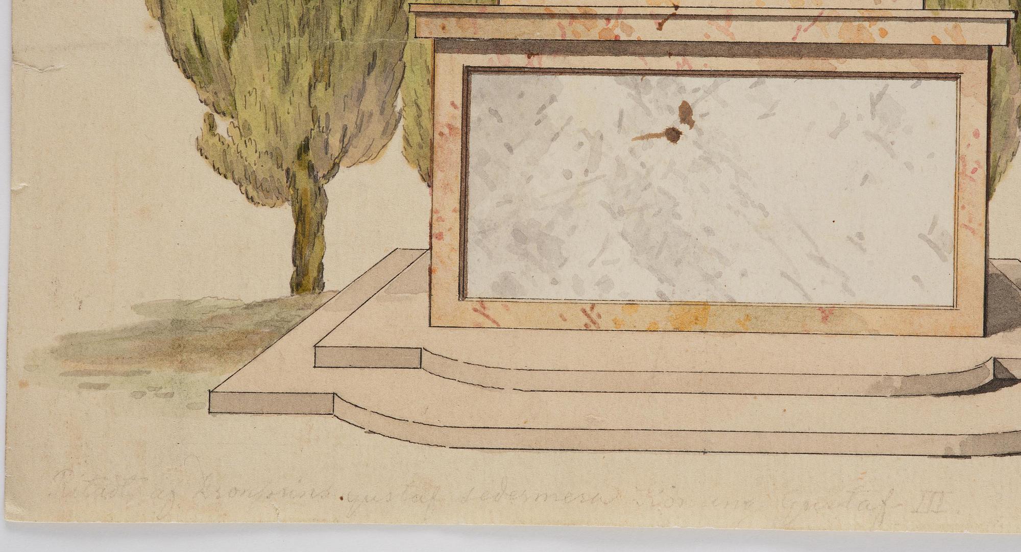 Gustaf III, inscribed, Grave monument.