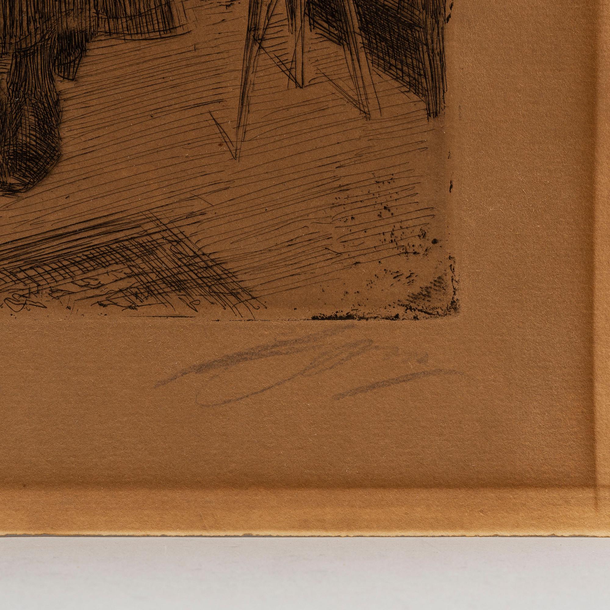 ANDERS ZORN, etching, 1909, state VI of VI, signed in pencil.