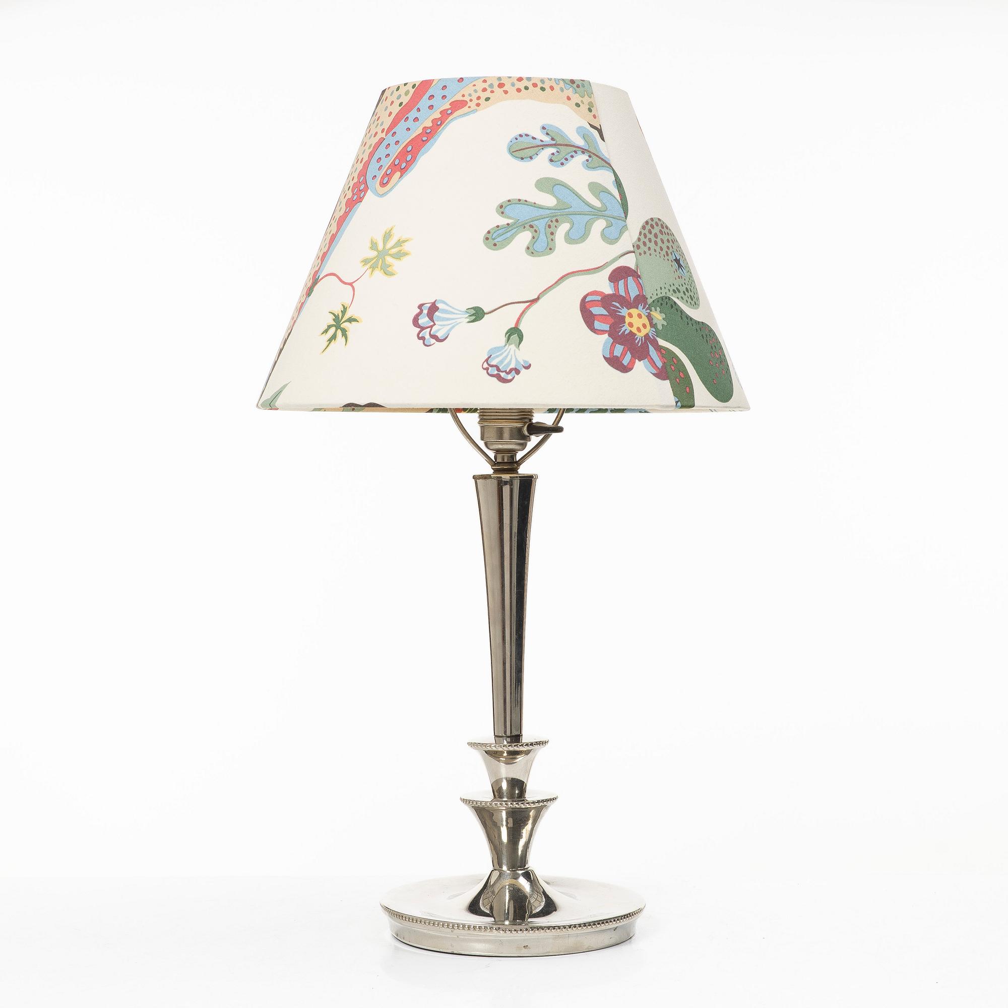 A silver plated table lamp, first half of the 20th century.