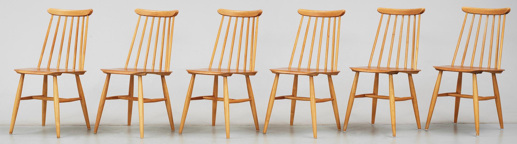 STOLAR, 6 st, "Fanett 65T", Ilmari Tapiovaara, Edsbyverken, 1950/60-tal.