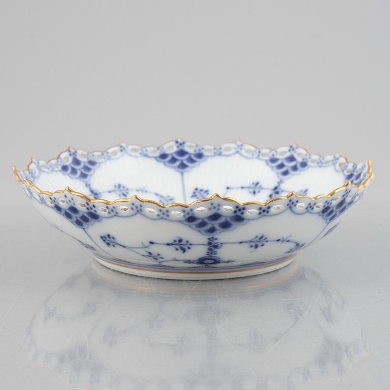 A 'Blue Fluted Full Lace' porcelain bowl, Royal Copenhagen, model 1018, 1898-1923.