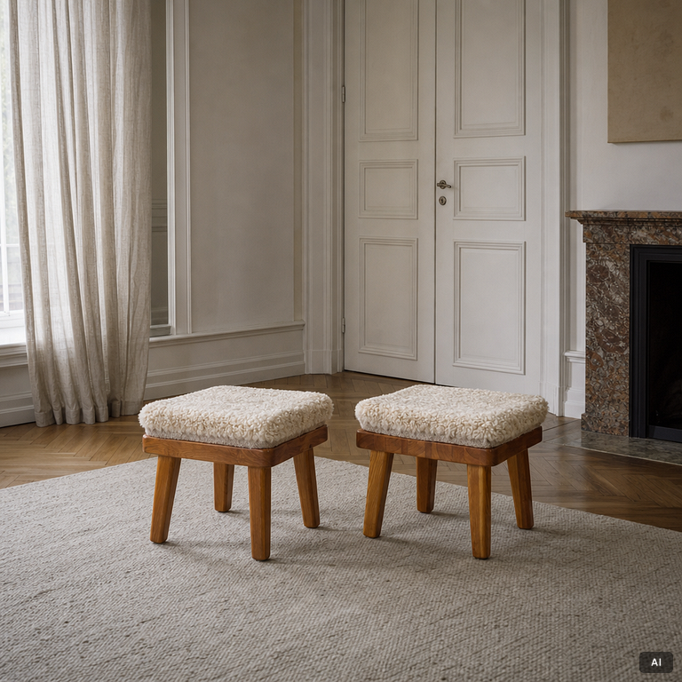 Stools, a pair, second half of the 20th century.