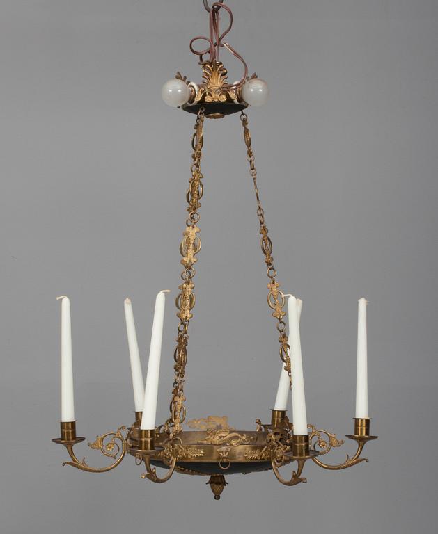 KATTOAMPPELI, empiretyyli, 1900-luku. Korkeus 72 cm.