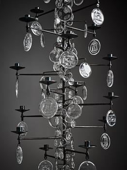 Erik Höglund, a sixteen light chandelier, Boda, Sweden 1960-70's.