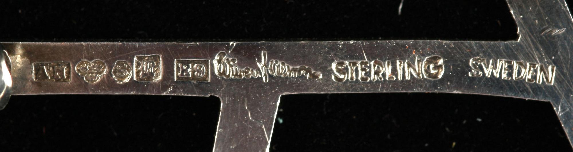 MONOGRAMBROSCH, silver, Wiven Nilsson, Lund, 1950/60-tal.