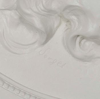 JOHAN TOBIAS SERGEL, efter, väggrelief, gips, 1900-talets senare hälft.