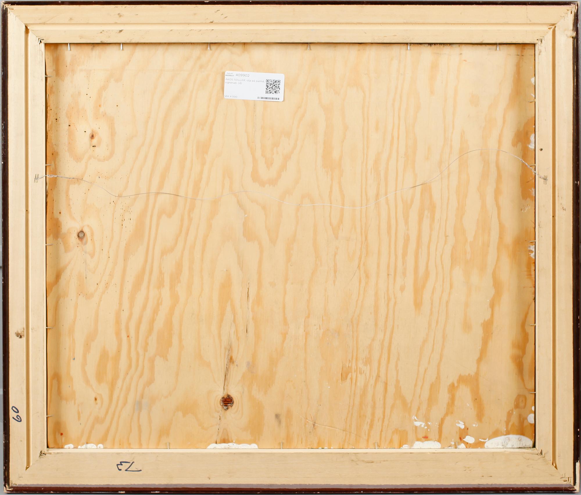 AKOS SOLLAR, olja på pannå, signerad.