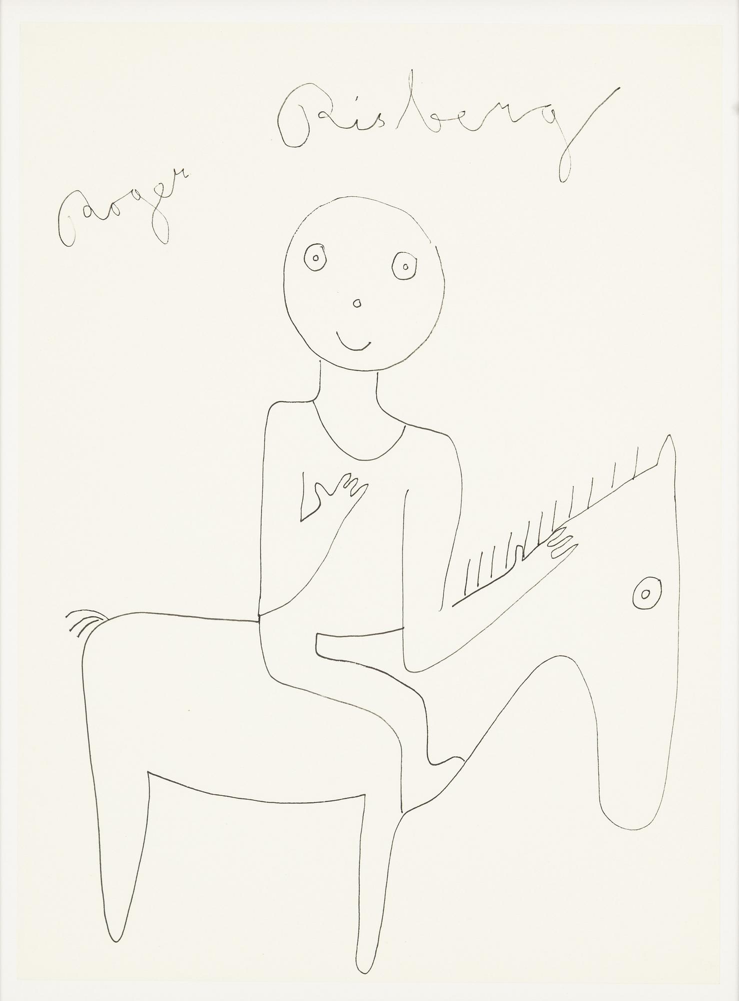 Roger Risberg, indian ink drawing, signed. Executed in 2008.