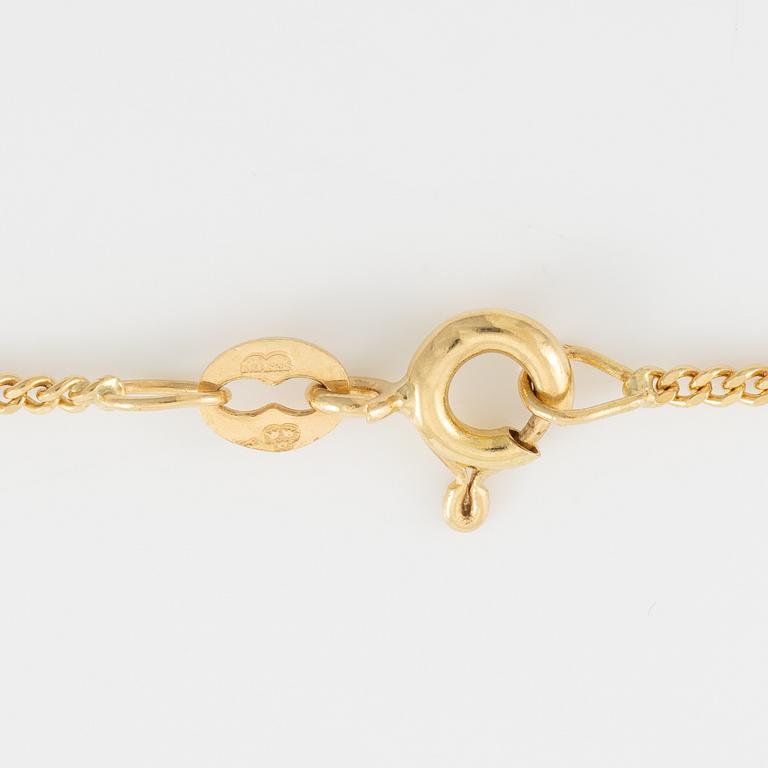 Necklace 18K gold with brilliant-cut diamonds.