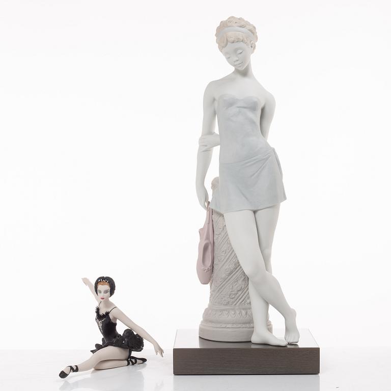 Lladró, figurines, 2 pcs, José Puché, "Dreams of Ballerina" and José Luís Alvarez, "Mysterious Ballerina", Spain.
