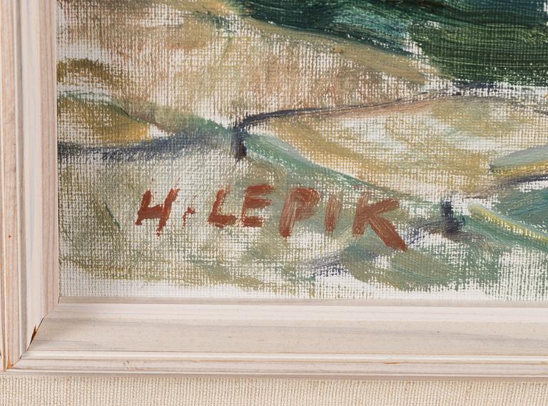 HUGO LEPIK, oil on canvas, signed.
