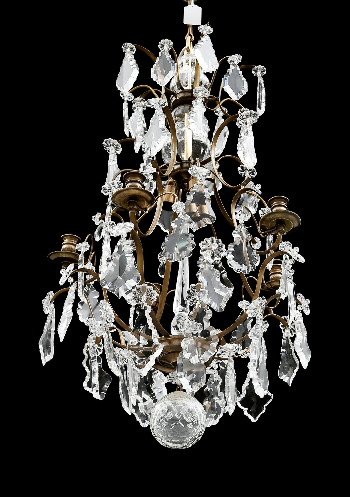LJUSKRONA, barockstil, 1900-/2000-tal. Höjd 75 cm.