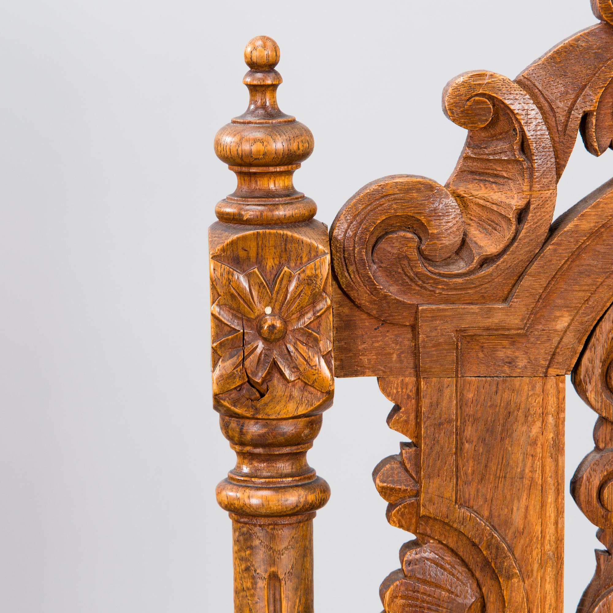 Six late 19th century neo-baroque chairs.