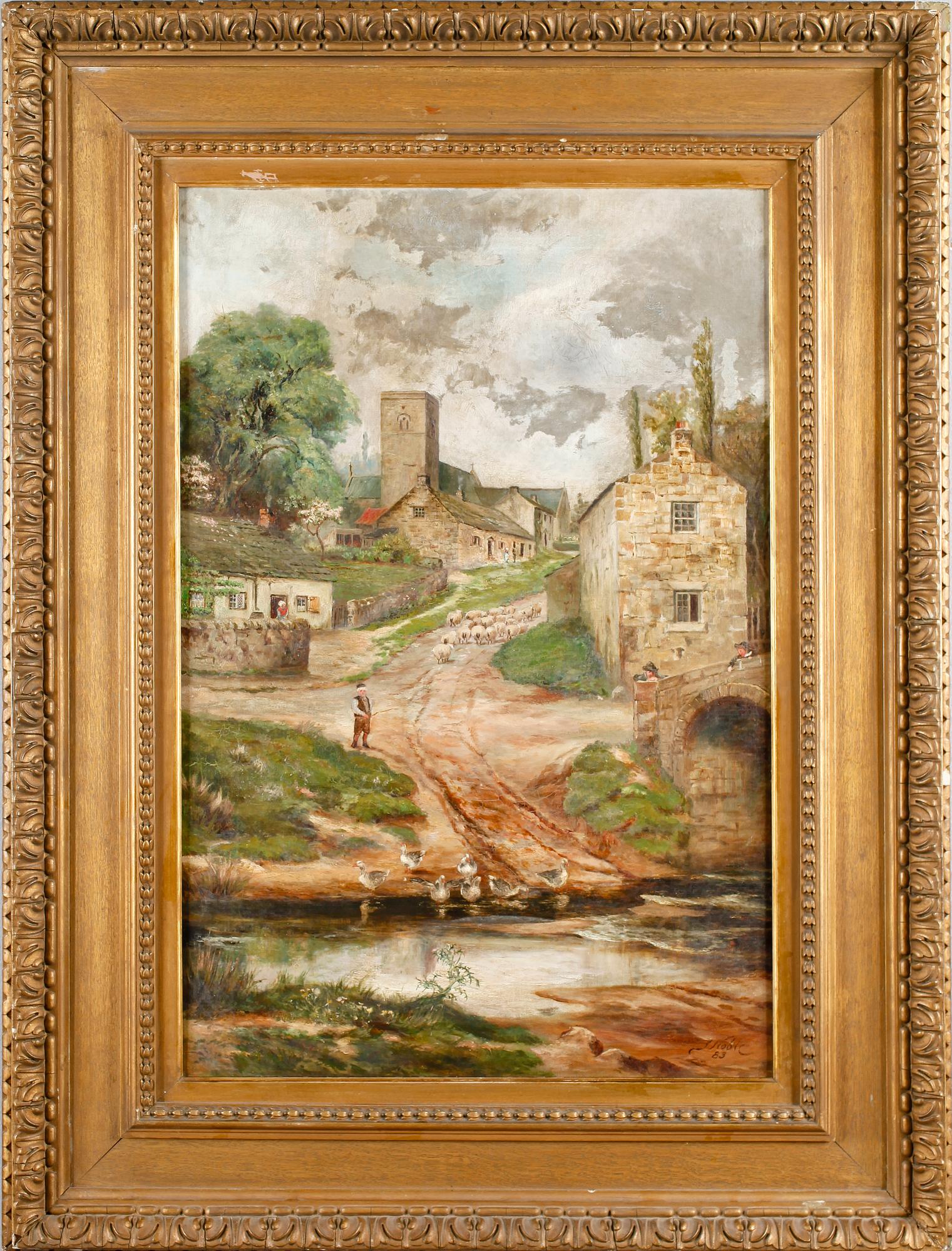 OKÄND KONSTNÄR, olja på duk, signerad S Noble, England, 1800-tal.