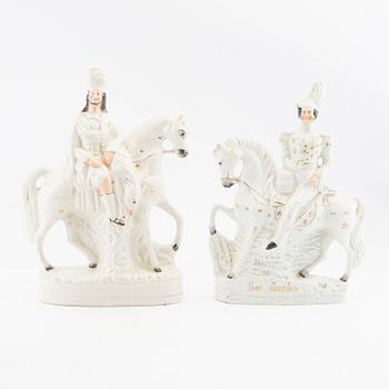 Figuriner 8 st troligen Staffordshire 1800-talets första hälft flintgods.