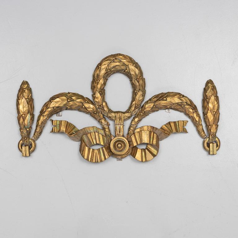 A Gustavian style giltwood décor element, 19th Century.