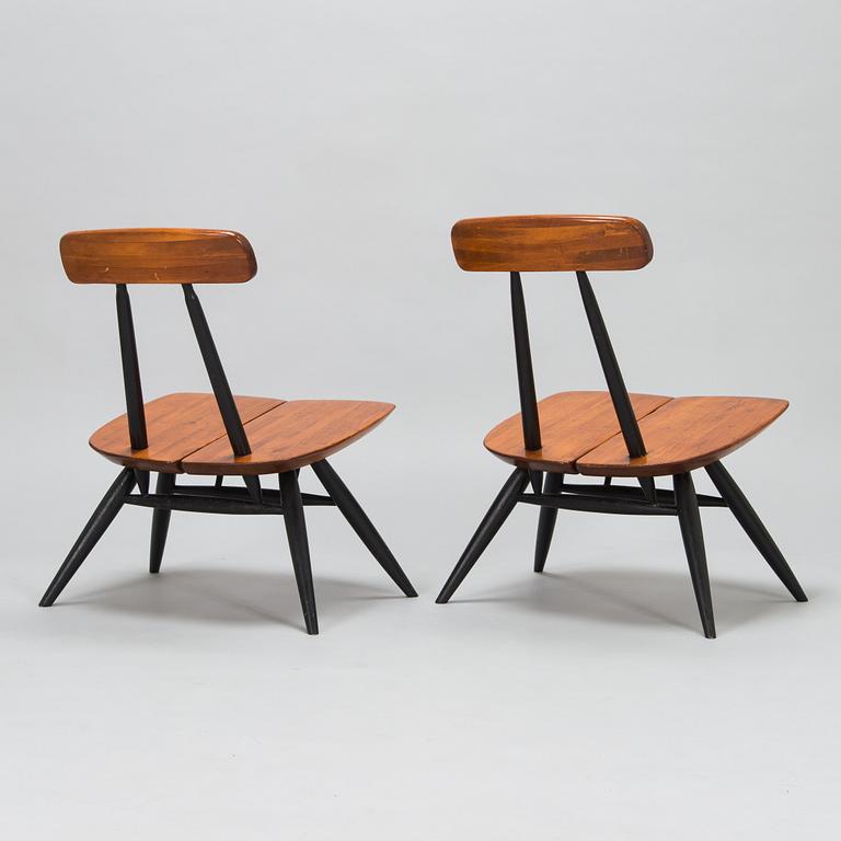 Ilmari Tapiovaara, nojatuoleja, 2 kpl, "Pirkka Lounge chair", Laukaan Puu, 1960-luku.