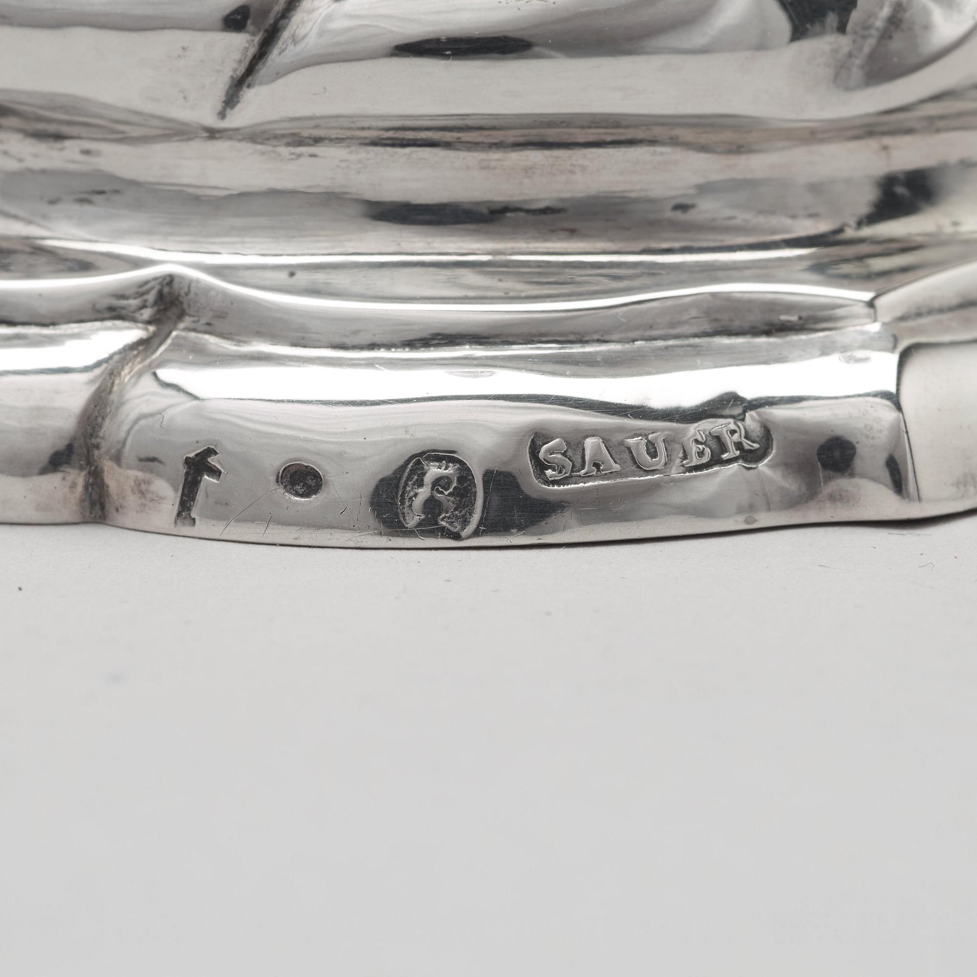 Isak Sauer, ljusstakar, ett par, silver, Stockholm 1755. Rokoko.