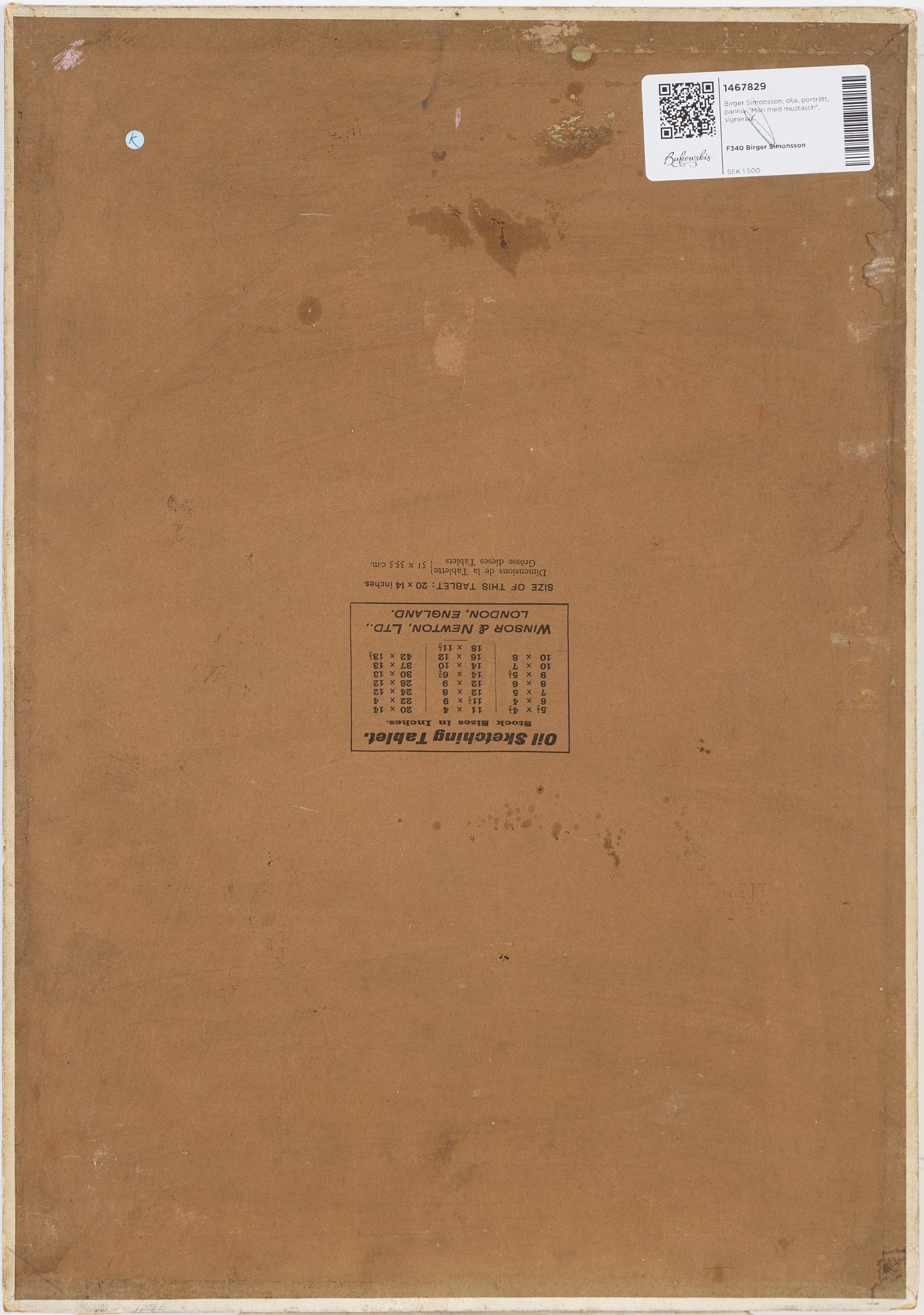 Birger Simonsson, oil on canvas/paper-panel, signed BS.