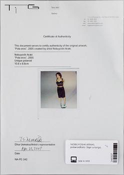 NOBUYOSHI ARAKI, polaroidfoto. Sign a tergo.