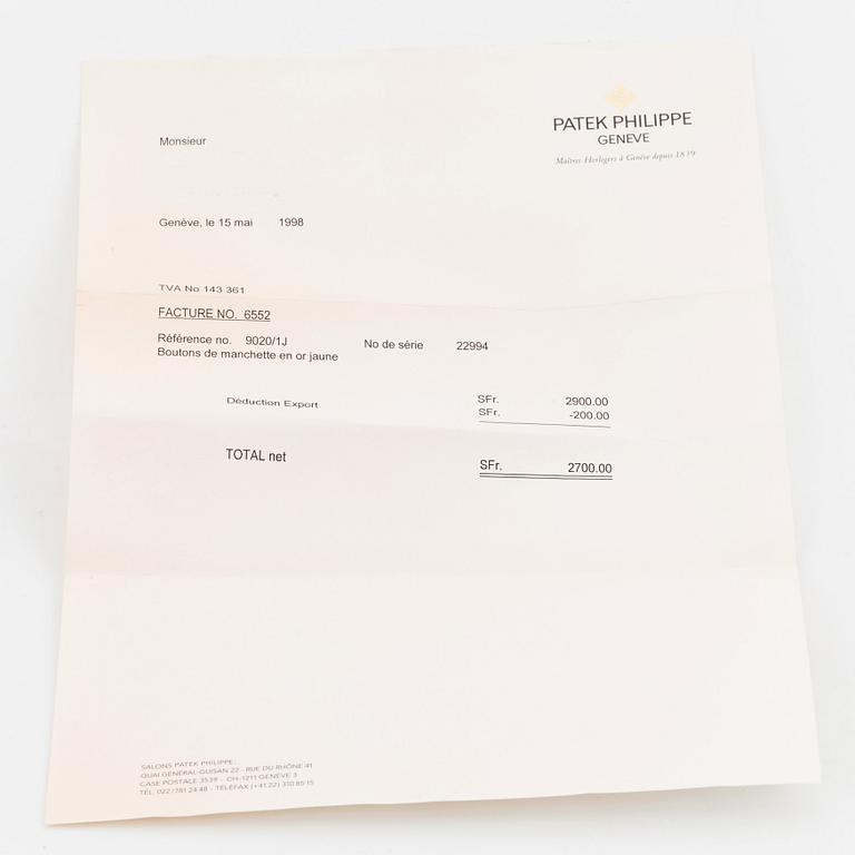 Patek Philippe, tie pin and cufflinks.