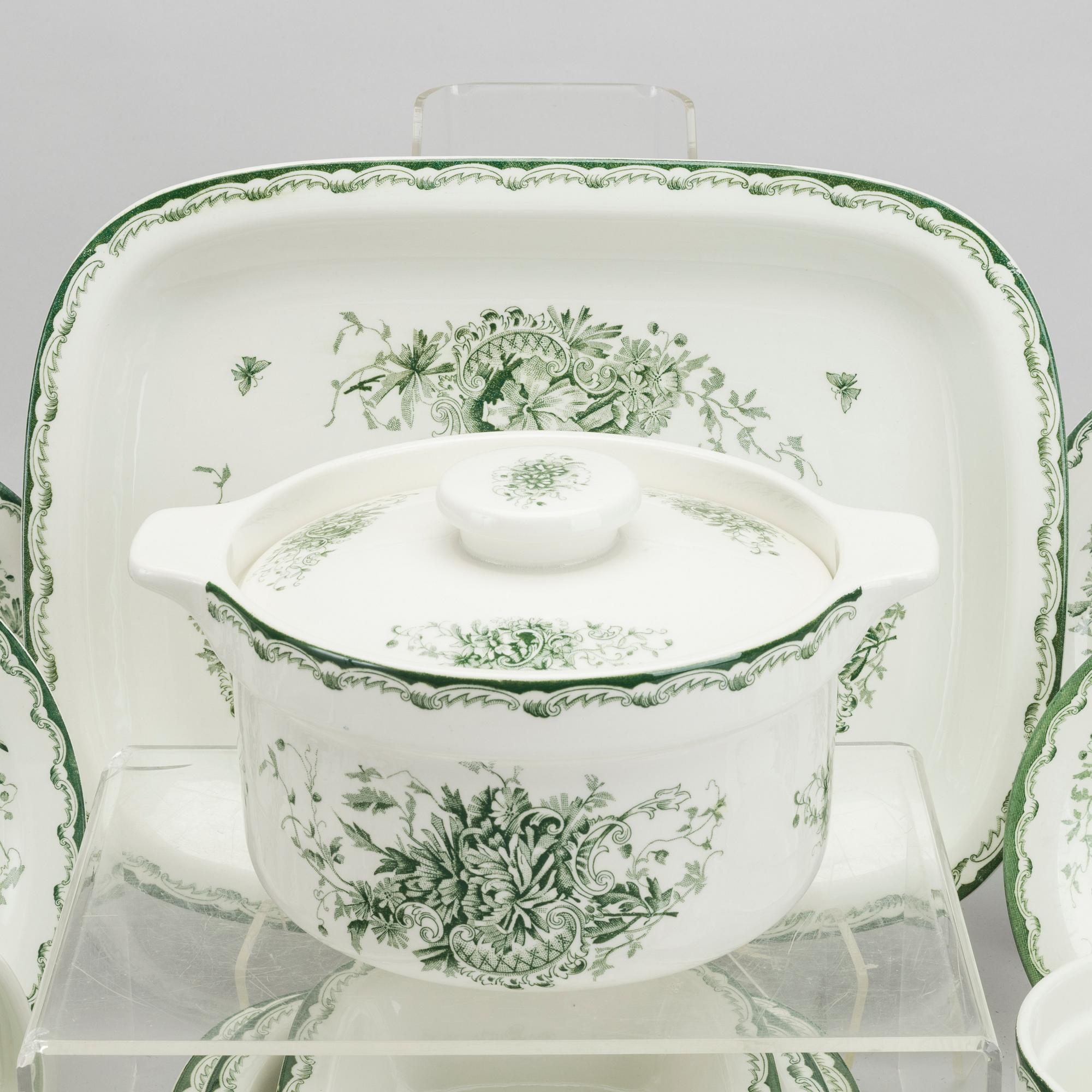 SERVIS "Grön Anna" 62 dlr porslin Rörstrand 1900-talets senare del.