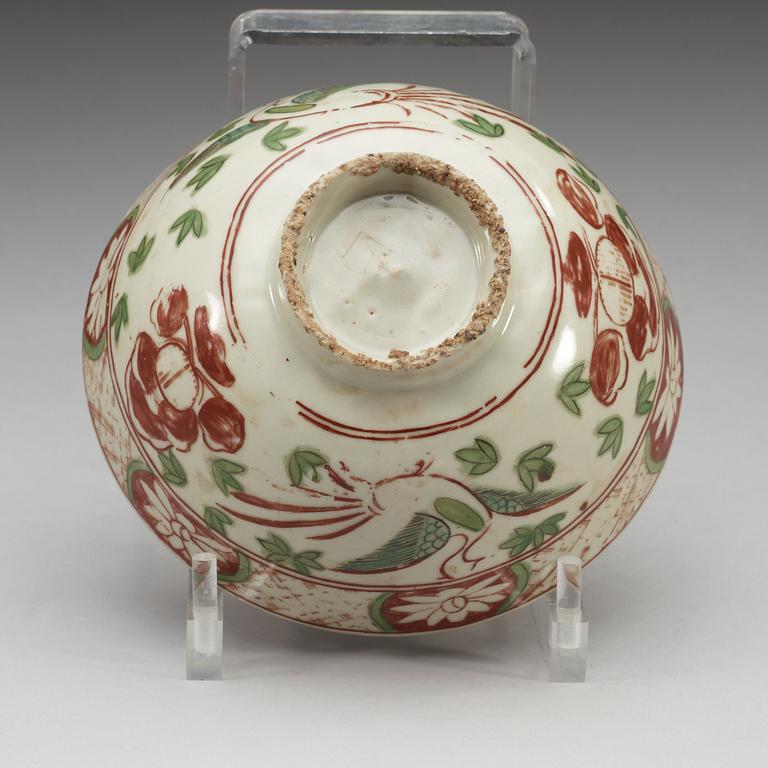 SKÅL, porslin. Ming dynastin, Swatow, Wanli (1573-1620).