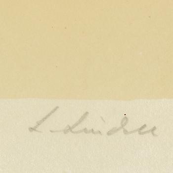 LAGE LINDELL, lithograph in colours, signed.