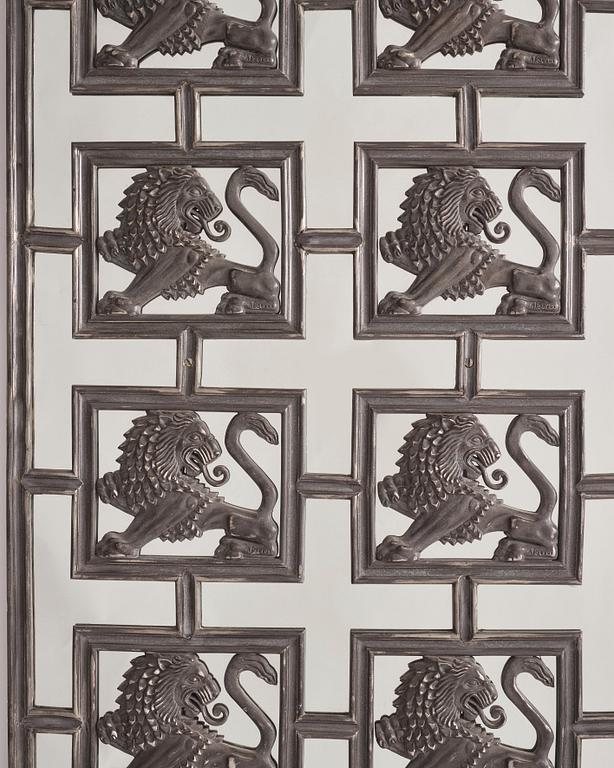 Uno Åhrén & Anna Petrus, a pewter mirror,  Svenskt Tenn, Stockholm, model 516, designed in 1927.