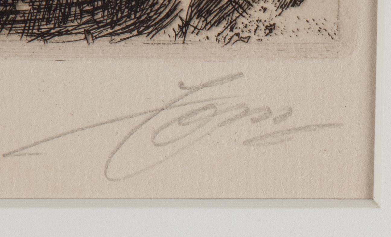 ANDERS ZORN, etsning, 1911, signerad Zorn med blyerts. "Kyrkstöt".