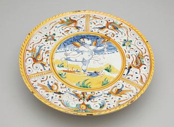 FAT PÅ FOT, fajans, troligen Italien, 1800-tal.