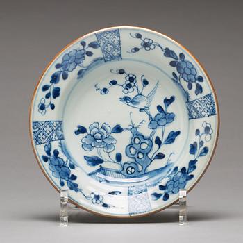 A matched set of 12 blue and white dessert dishes, Qing dynasty, 18th Century.