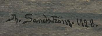 JOHAN OSSIAN-ANDERSSON, olja på duk, sign Th. Sandström och dat 1928.
