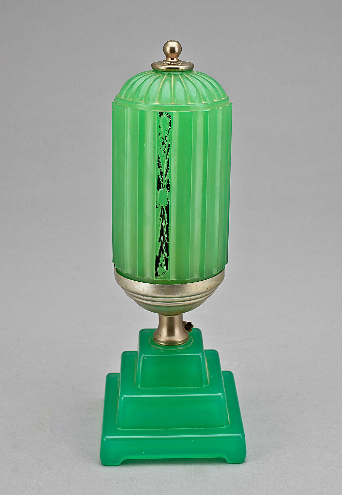 BORDSLAMPA, glas, Art Deco, 1930/40-tal.