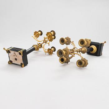 A pair of candelabras, from late 19th century.