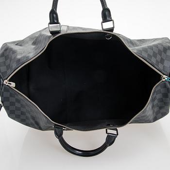 Louis Vuitton, A Damier Graphite  'Keepall 55 Bandoulière', weekend bag.