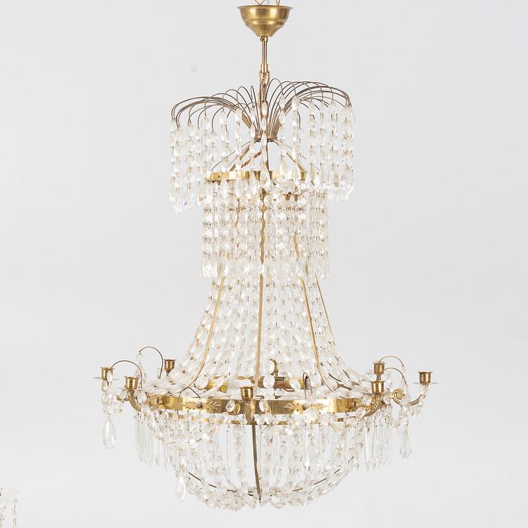 An Empire style chandelier, mid-20th Century.