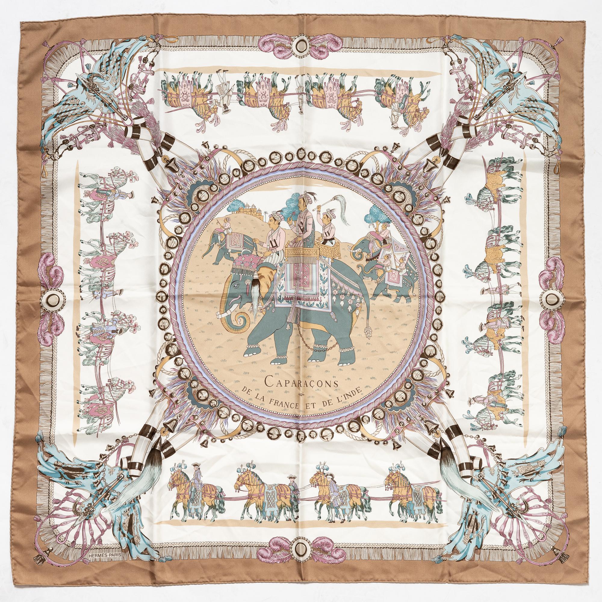 Hermès, scarf, "Caparaçons de la France et de l'Inde".