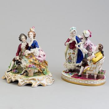 Two porseline figirines by  Rudolstadt Volkstedt, Germany, early 20th century.