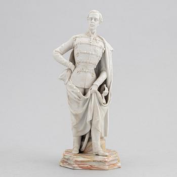 A biscuit porcelain figure, Prague, 1850s, emperor Franz Joseph of Austria.
