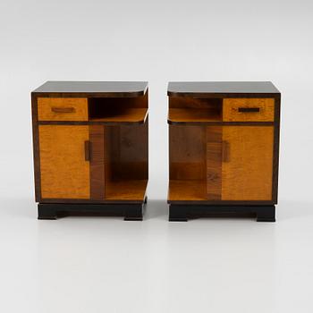 Svenska Möbelfabrikerna, sängbord, ett par, "Svea", Bodafors, 1930-tal.